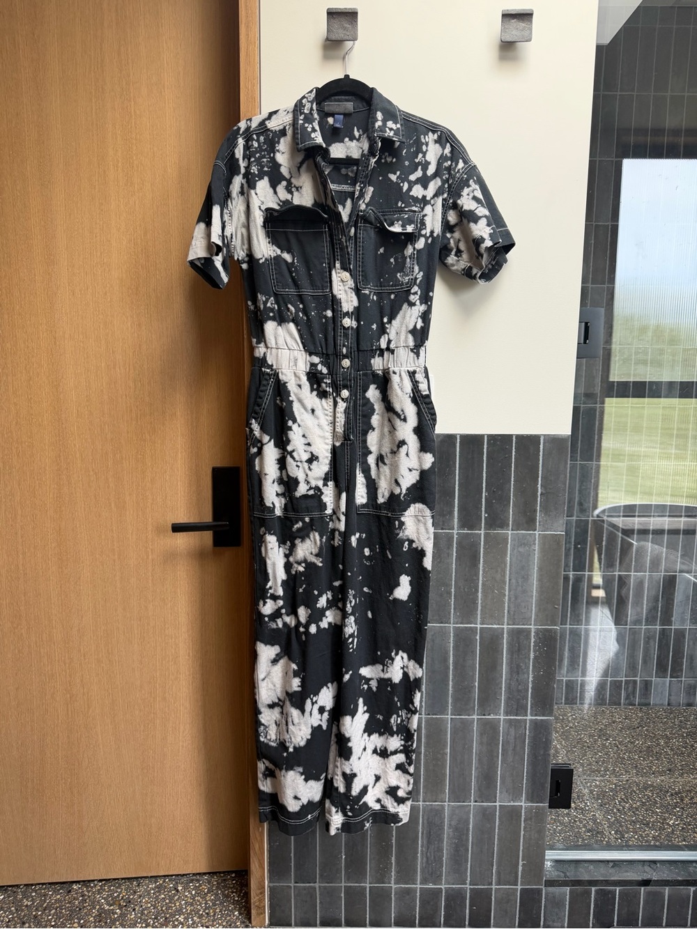 Big Bud-style Black & White Hand dyed Jumpsuit